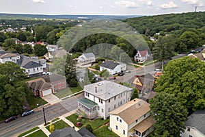 Aerial view of small town rooftops in New Jersey photo