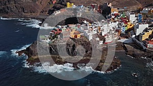 Aerial view of small village Caleta de Arriba, Gran Canaria