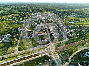 Aerial view on small village in central Poland