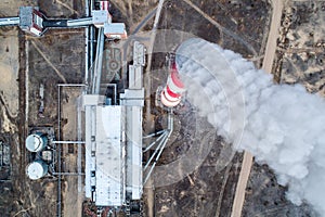 Aerial view smokestack