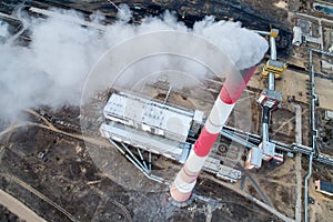 Aerial view smokestack