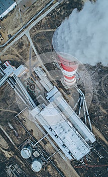Aerial view smokestack