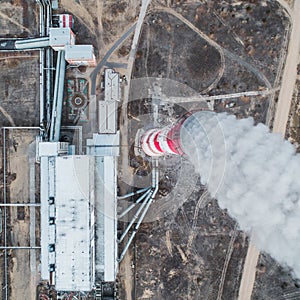 Aerial view smokestack