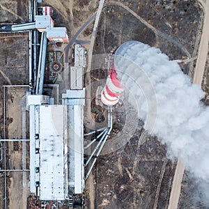 Aerial view smokestack