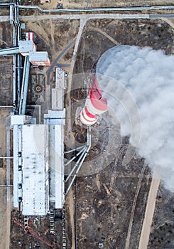 Aerial view smokestack