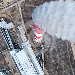 Aerial view smokestack