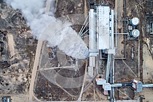 Aerial view smokestack