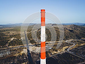 Aerial view smokestack