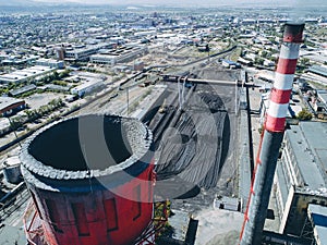 Aerial view smokestack