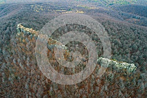 Aerial view of Sninsky kamen Snina rock, Slovakia