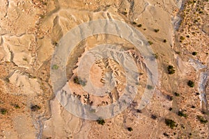 Aerial view of soil erosion