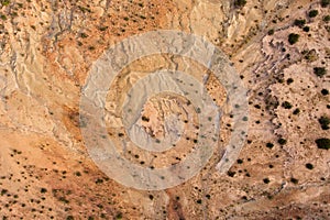 Aerial view of soil erosion