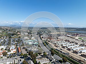 Aerial view of Solana Beach Town, San Diego, California USA photo