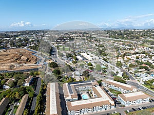 Aerial view of Solana Beach Town, San Diego, California USA photo