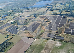 Aerial View of Solar Farm in Northeast Florida photo