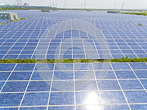 Aerial View of Solar Panel Farm