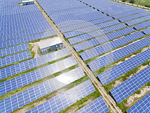 Aerial View of Solar Panel Farm