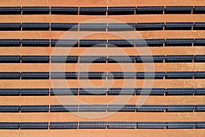 Aerial view of solar power plant located in Arizona, United Stat