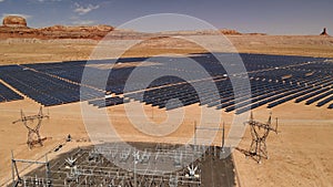 Aerial view of solar power plant located in Arizona, United Stat