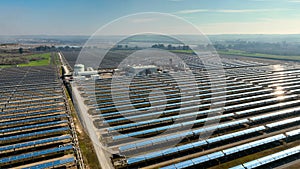 aerial view of solar power station, Renewable Energy,