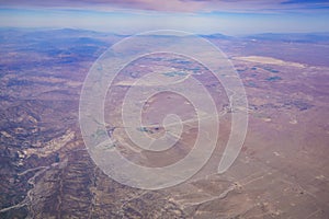 Aerial view of some desert view around Barstow photo