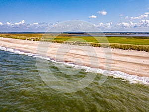 Aerial view of the Sondervig Beach in Denmark - Europe