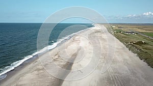 Aerial view of the Sondervig Beach in Denmark - Europe
