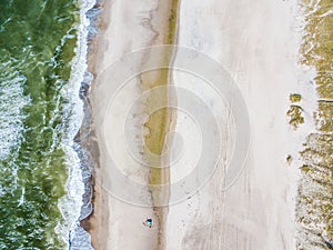 Aerial view of the Sondervig Beach in Denmark - Europe