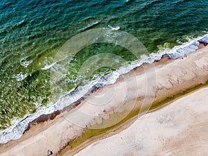 Aerial view of the Sondervig Beach in Denmark - Europe