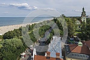 Aerial view of Sopot seaside at the Baltic Sea