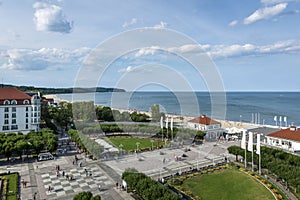 Aerial view of Sopot, tourist resort destination in Poland