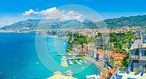 Aerial view of Sorrento city, amalfi coast, Italy