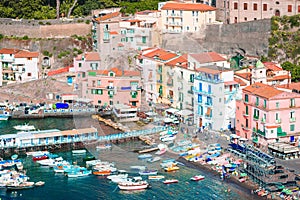 Aerial view of Sorrento city, Amalfi coast, Italy