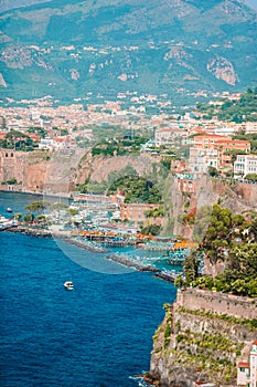 Aerial view of Sorrento city, Amalfi coast, Italy