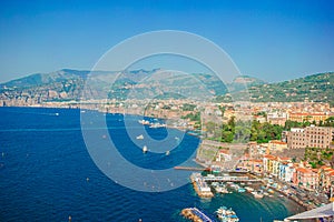 Aerial view of Sorrento city, Amalfi coast, Italy