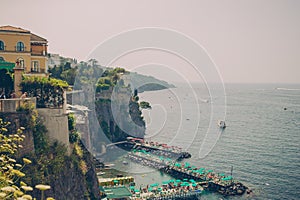 Aerial view of Sorrento city, Amalfi coast, Italy