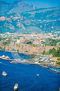 Aerial view of Sorrento city, Amalfi coast, Italy