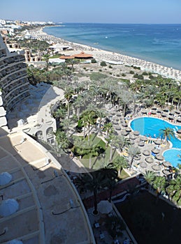 Aerial View of Sousse Beach and Hotels