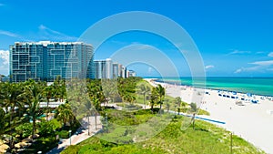 Aerial view city Miami Beach, South Beach, Florida, USA.