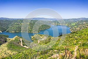Aerial view of south Berryessa lake from Stebbins Cold Canyon, Napa Valley, California photo