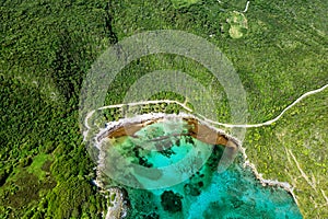 Aerial view of the South coast, Grande-Terre, Guadeloupe, Caribbean