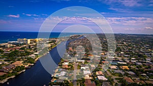 Aerial view south over intracoastal and deerfield beach, Florida