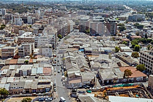 Aerial view of south Tel Aviv neighborhoods cityspace