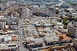 Aerial view of south Tel Aviv neighborhoods cityspace