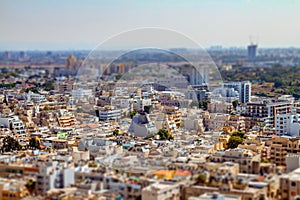 Aerial view of south Tel Aviv neighborhoods cityspace