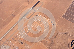 Aerial view of the Southern California Logistics Airport Boneyard in Victorville, California
