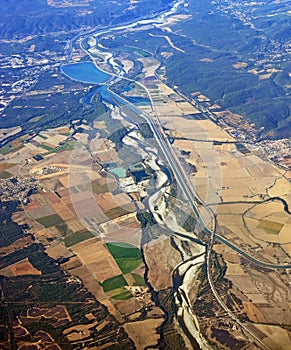 Aerial View of Southern Rhone Valley, Provence France