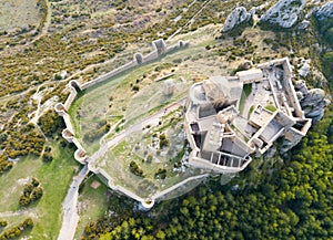 Aerial view of fortress Castillo de Loarre