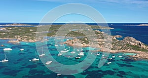 Aerial view of Spargi Island in Costa Smeralda, Italy