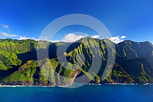 Aerial view of spectacular Na Pali coast, Kauai